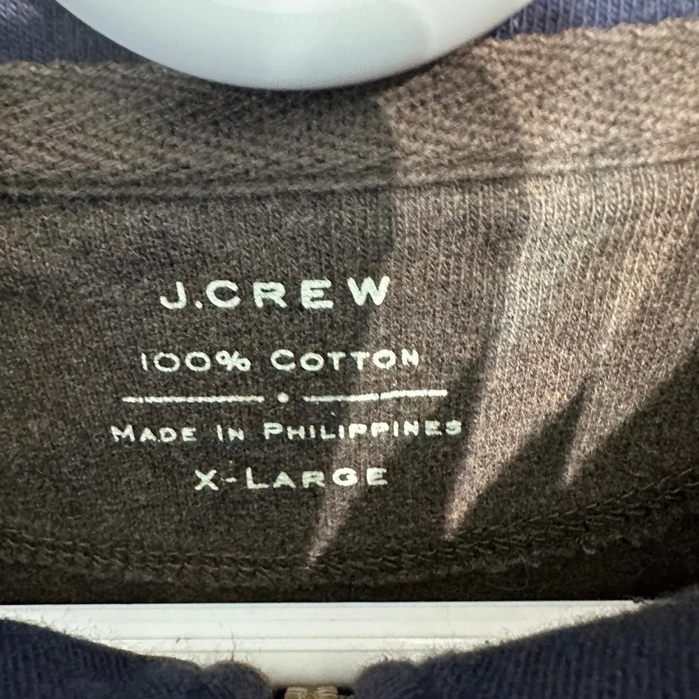 J Crew Mens‎ Heathered Brown 1/2 Zip Mock Collar Pullover Sweater XL Large